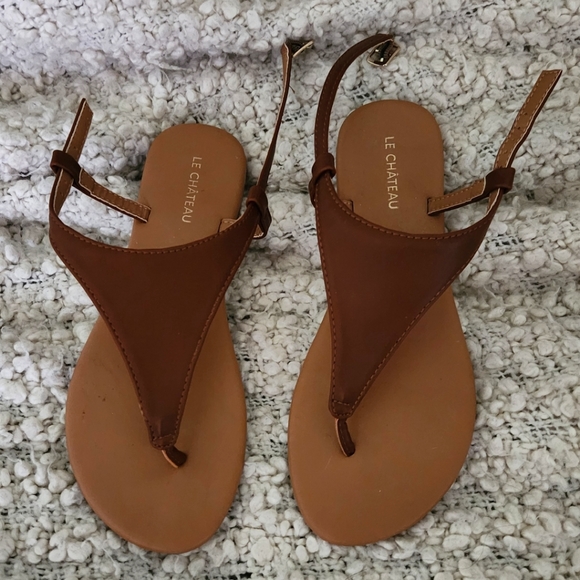 NWT tan flat thong, gladiator, adjustable strap sandals - Picture 1 of 5